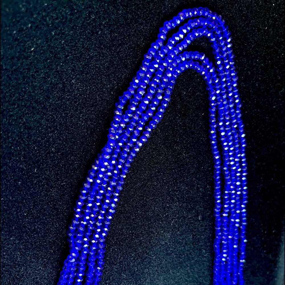 Beautiful blue multi strand necklace